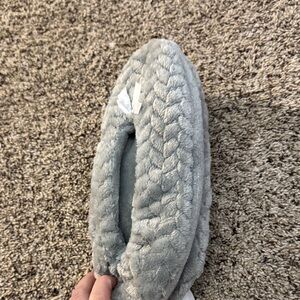 Baba Gray Plush Slippers